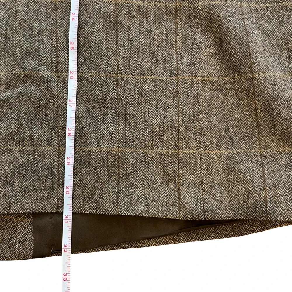 Brooks Brothers Camel‎ Hair Blazer Brown Herringbone Windowpane Sport Coat USA